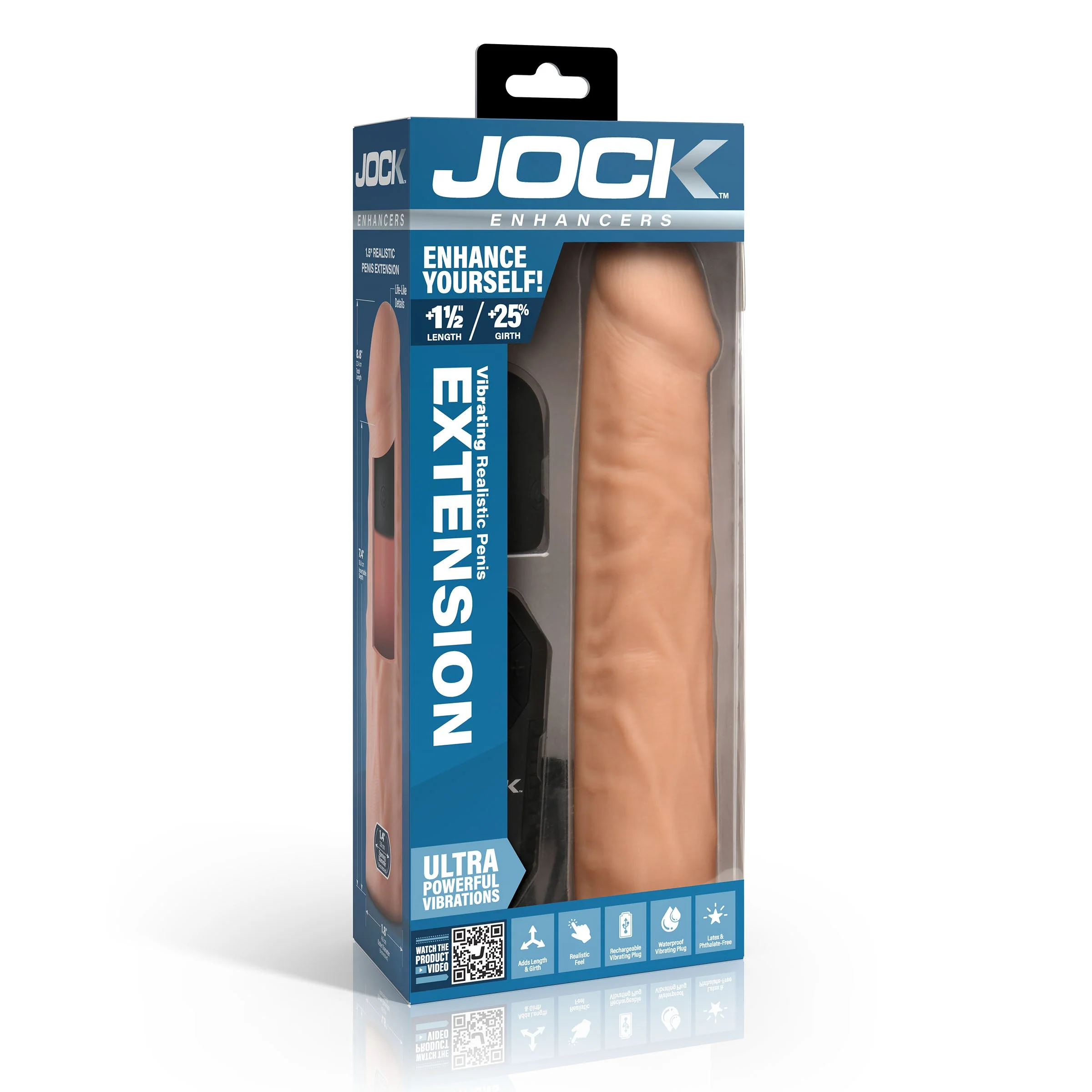 JOCK Enhancers Vibrating Penis Extension w/ Remote - Light - Image 6