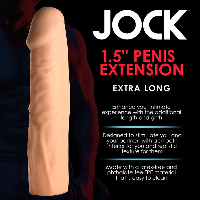 JOCK Extra Long Penis Extension Sleeve - Light - Image 2