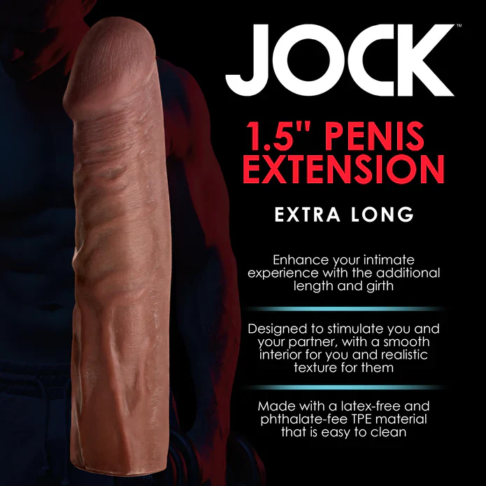 JOCK Extra Long Penis Extension Sleeve - Dark - Image 2