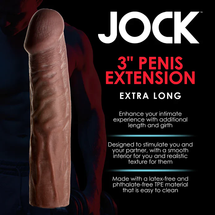 JOCK Extra Long Penis Extension Sleeve - Dark - Image 3