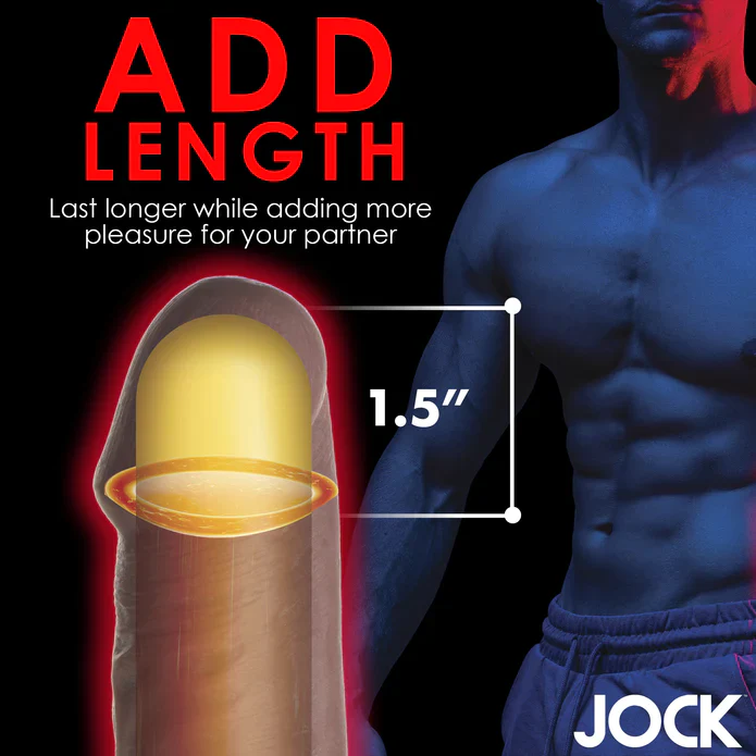 JOCK Extra Long Penis Extension Sleeve - Dark - Image 4
