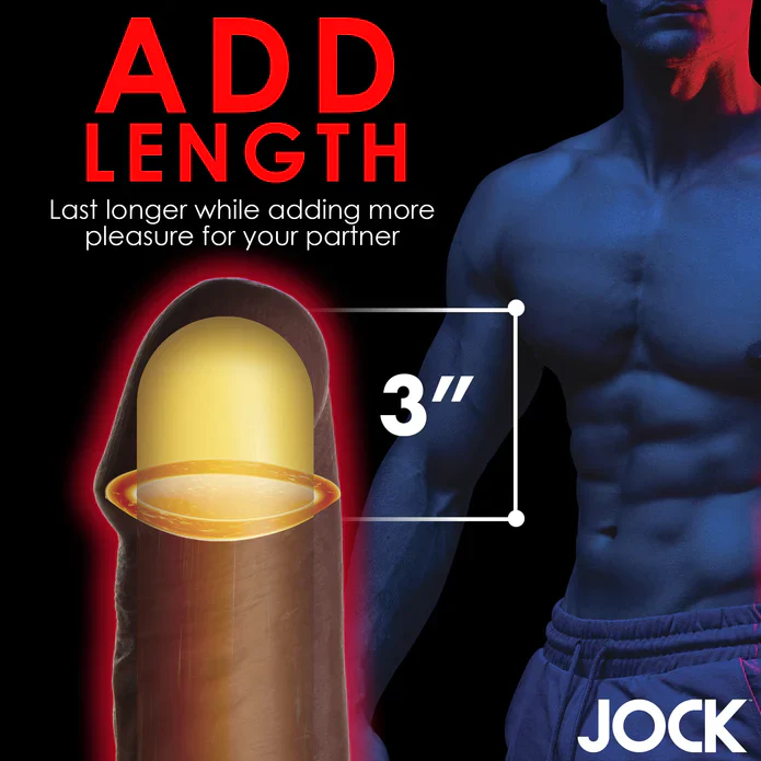 JOCK Extra Long Penis Extension Sleeve - Dark - Image 5