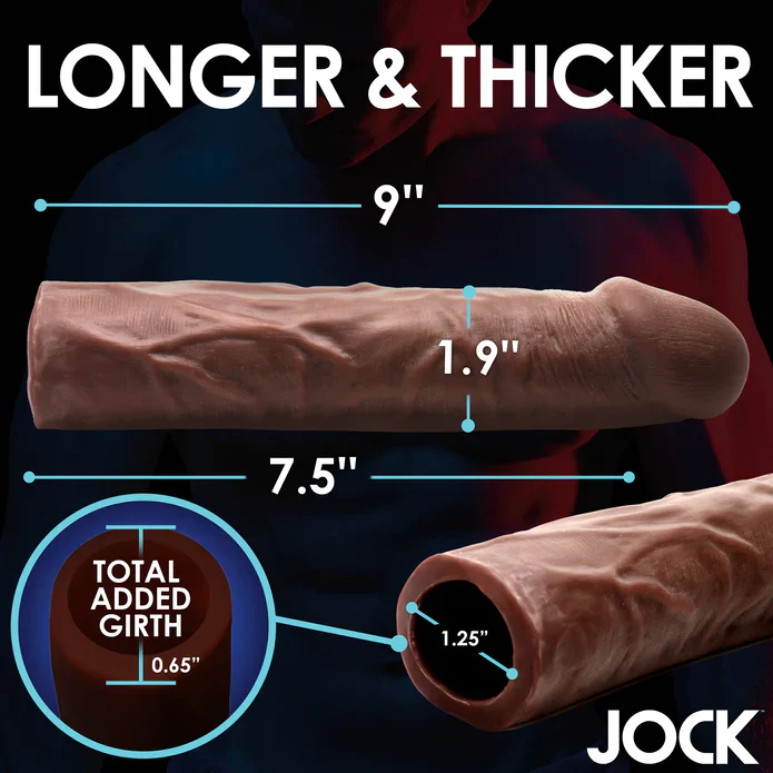 JOCK Extra Long Penis Extension Sleeve - Dark - Image 7