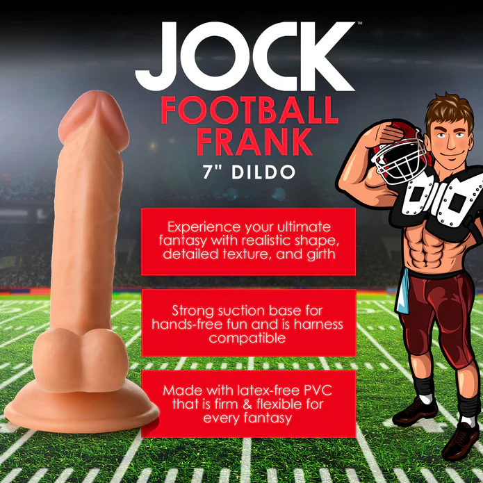 JOCK Football Frank 6.75" Dildo W/ Balls Light - Image 2