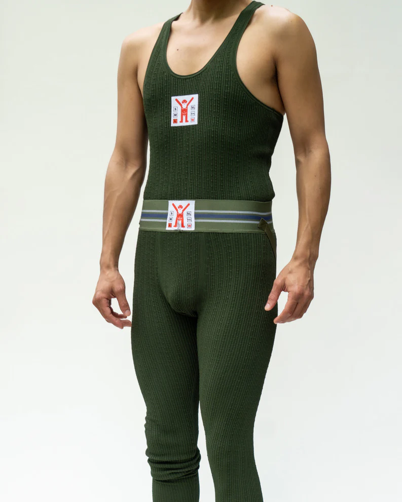 WALTER VAN BEIRENDONCK Jock Leggings Green SS23 - Image 2