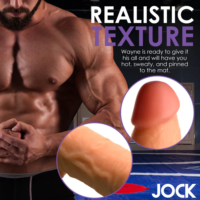 JOCK Wrestling Wayne 7" Dildo W/ Balls Light - Image 3