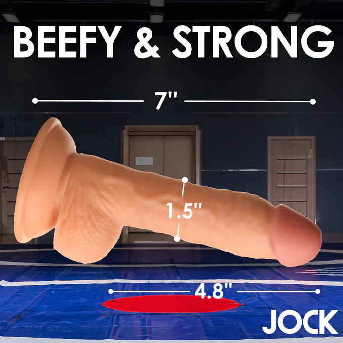 JOCK Wrestling Wayne 7" Dildo W/ Balls Light - Image 4
