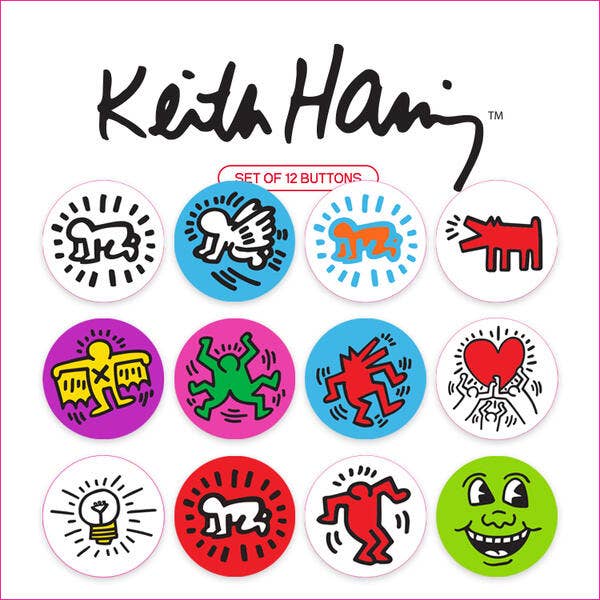 Keith Haring 12 Button Set