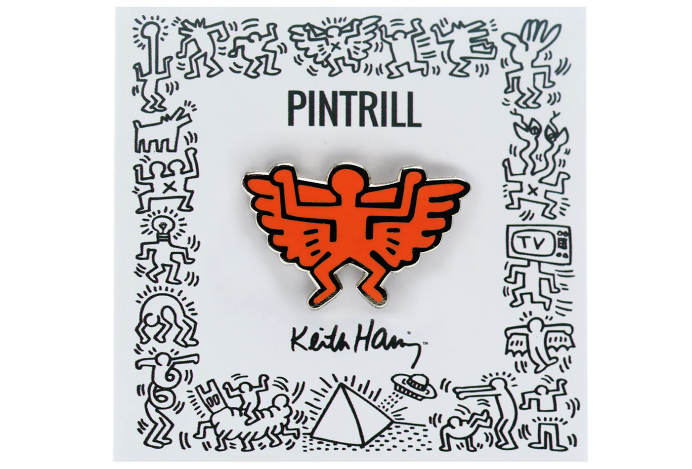 KEITH HARING ANGEL PIN - ORANGE - Image 3