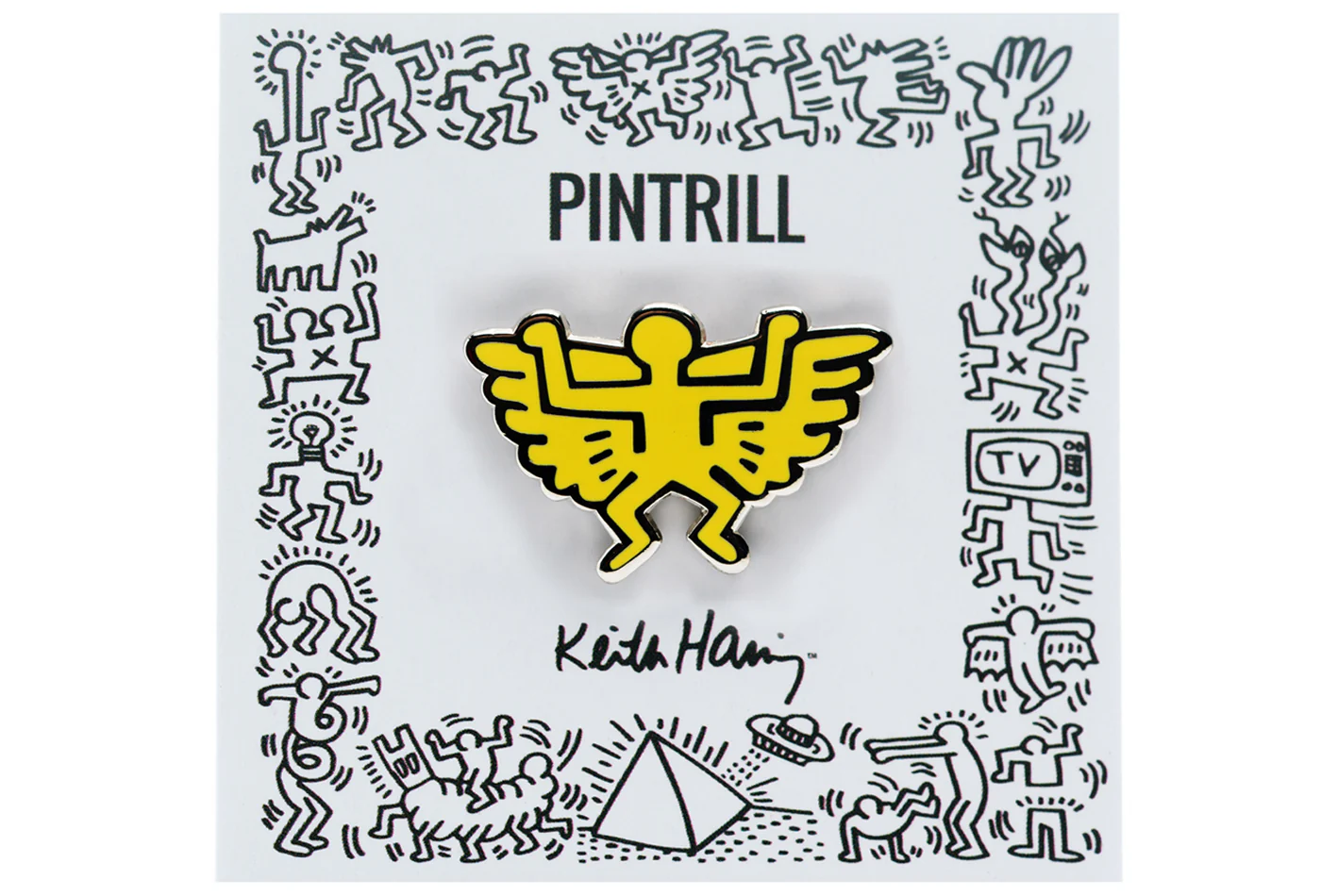 KEITH HARING ANGEL PIN - YELLOW - Image 3