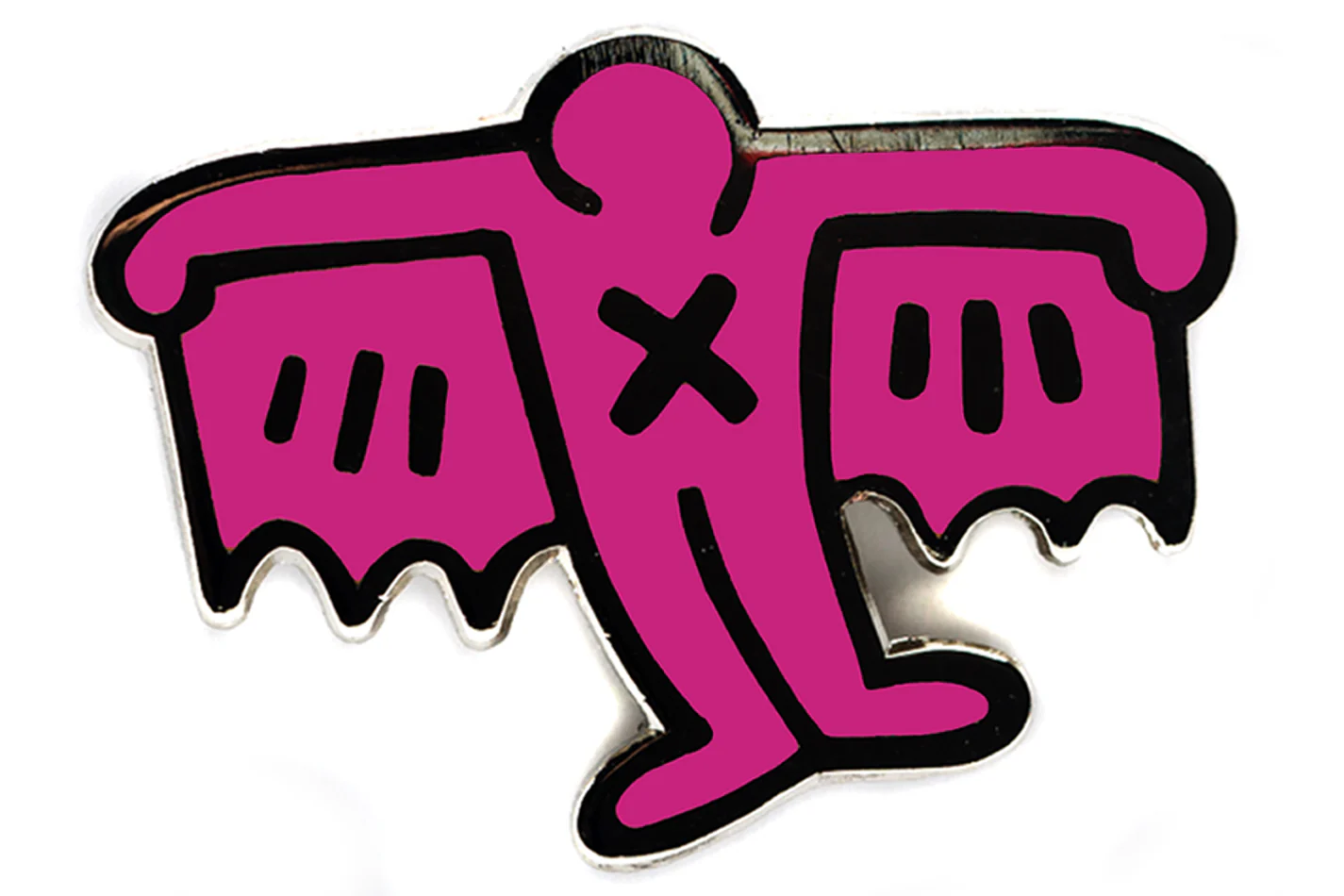 KEITH HARING BAT DEMON PIN - PINK - Image 2