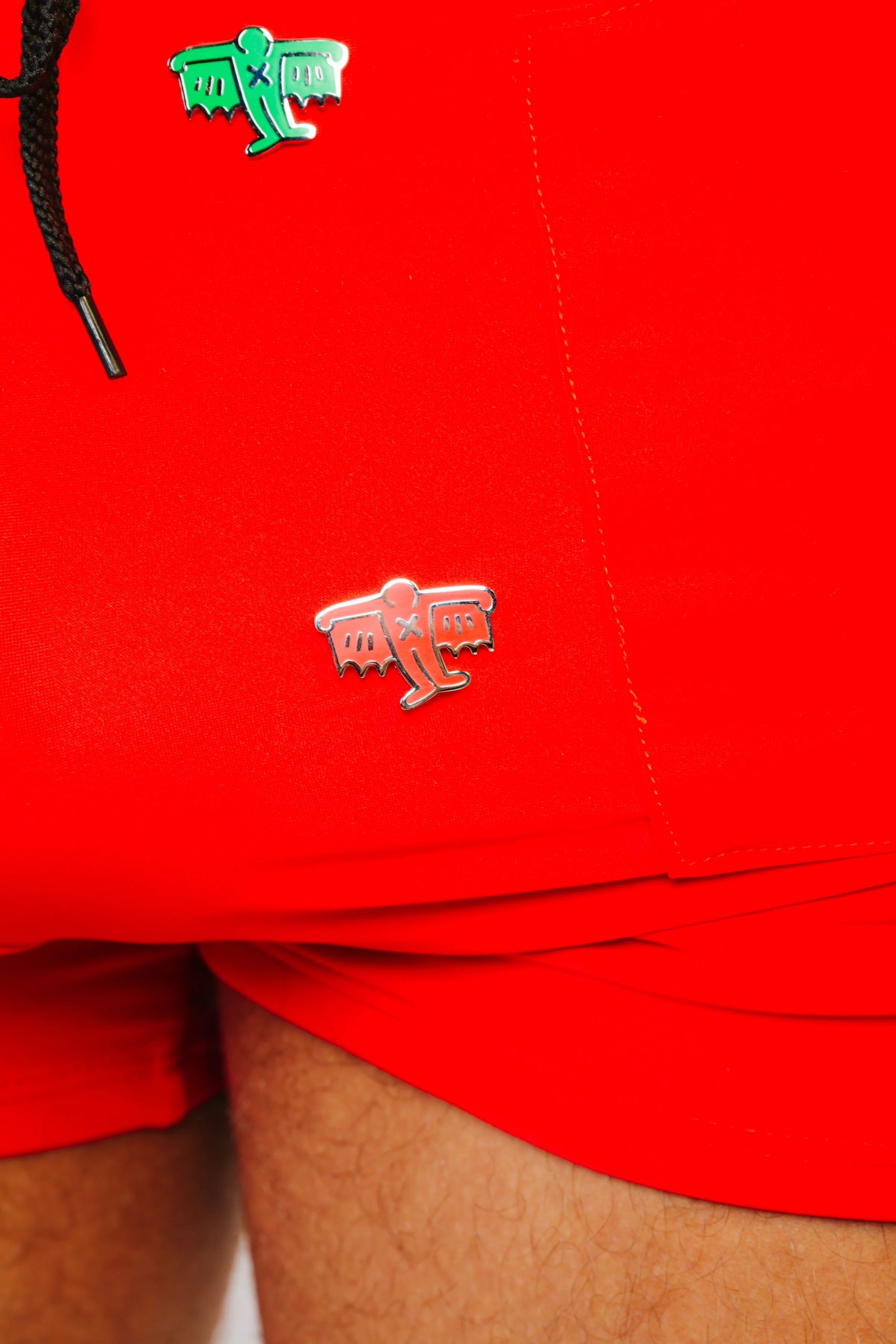 KEITH HARING BAT DEMON PIN - RED