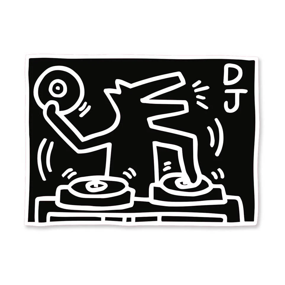 keith Haring Black / White Dj Dog Patch - Image 2