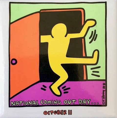 Keith Haring National Coming Out Day (Color) Sticker