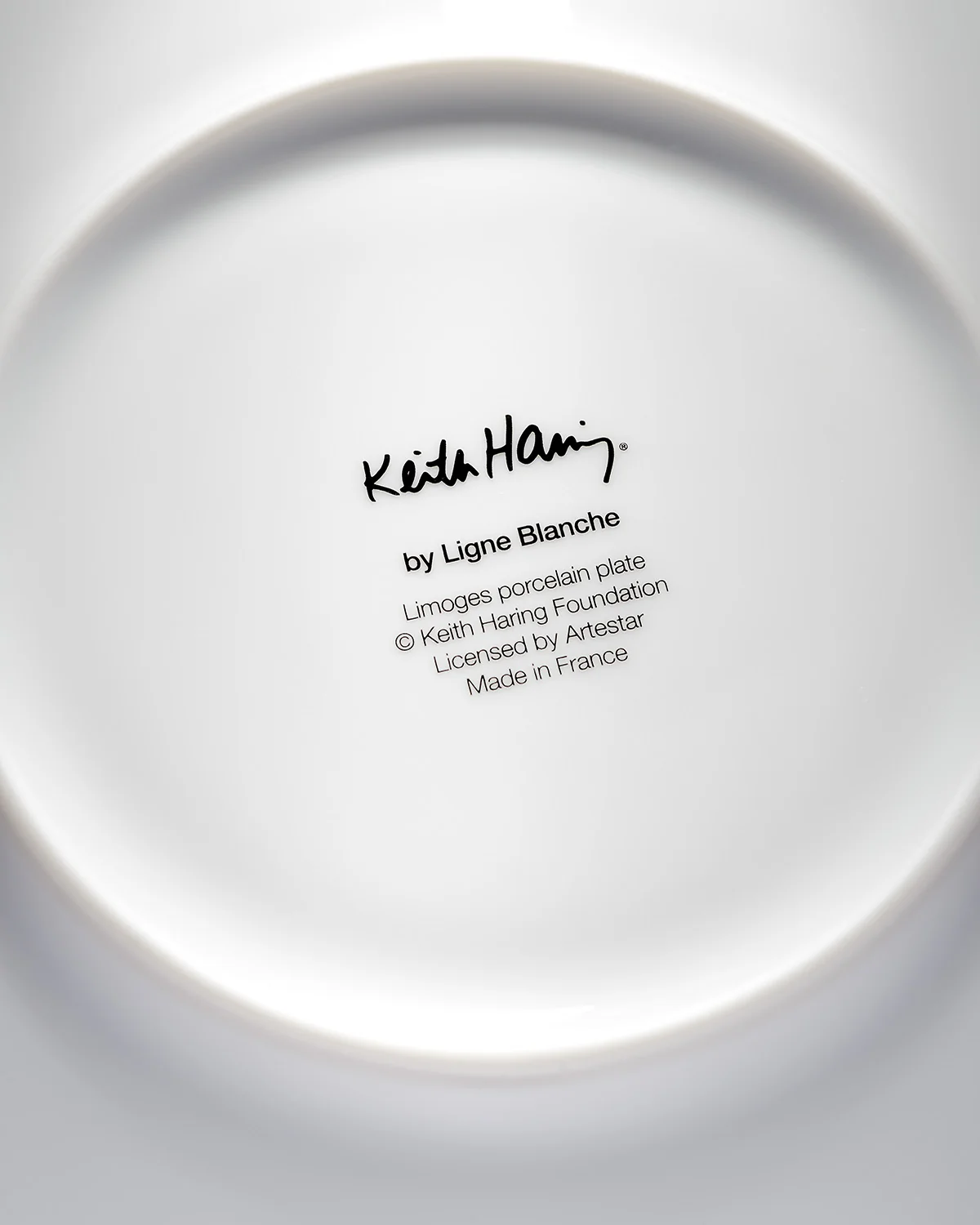 Keith Haring PORCELAIN and platinum PLATE "White on Red" - Image 11