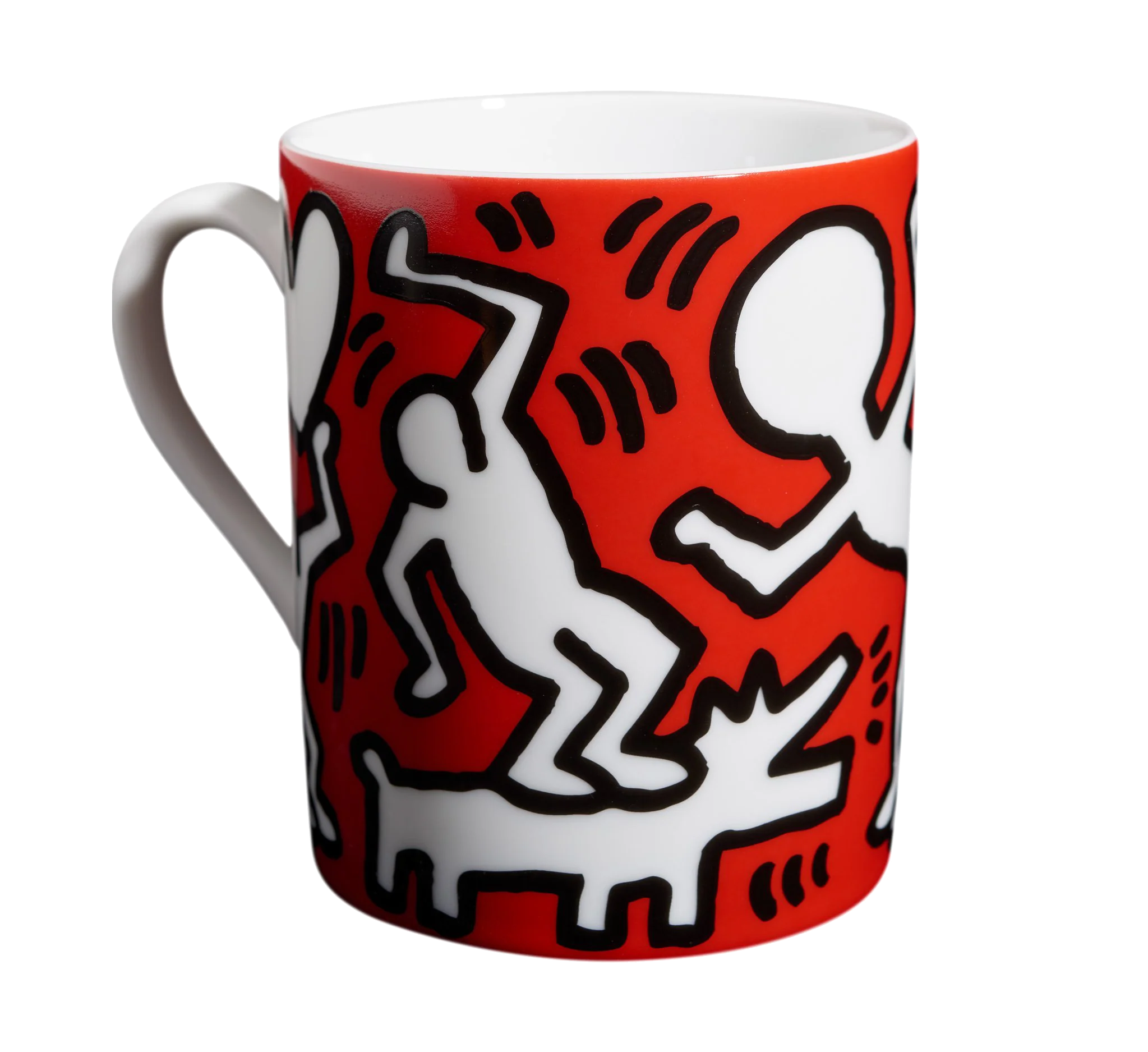 KEITH HARING PORCELAIN MUG "WHITE on red" - Image 4