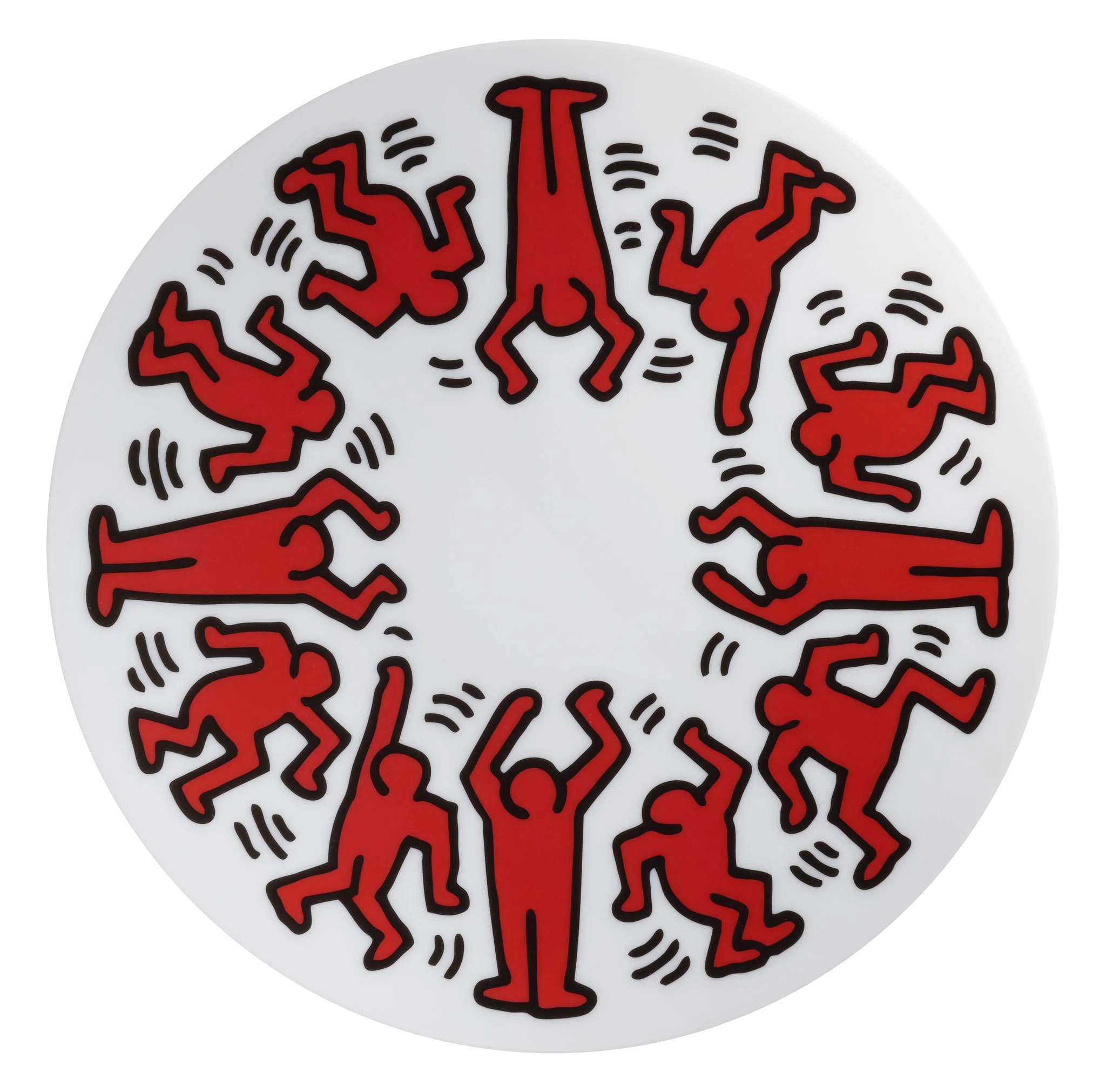 Keith Haring PORCELAIN and platinum PLATE "Red on White" - Image 6