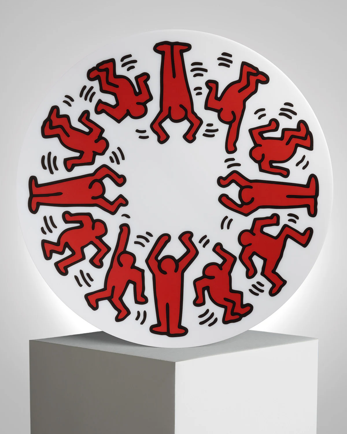Keith Haring PORCELAIN and platinum PLATE "Red on White" - Image 9