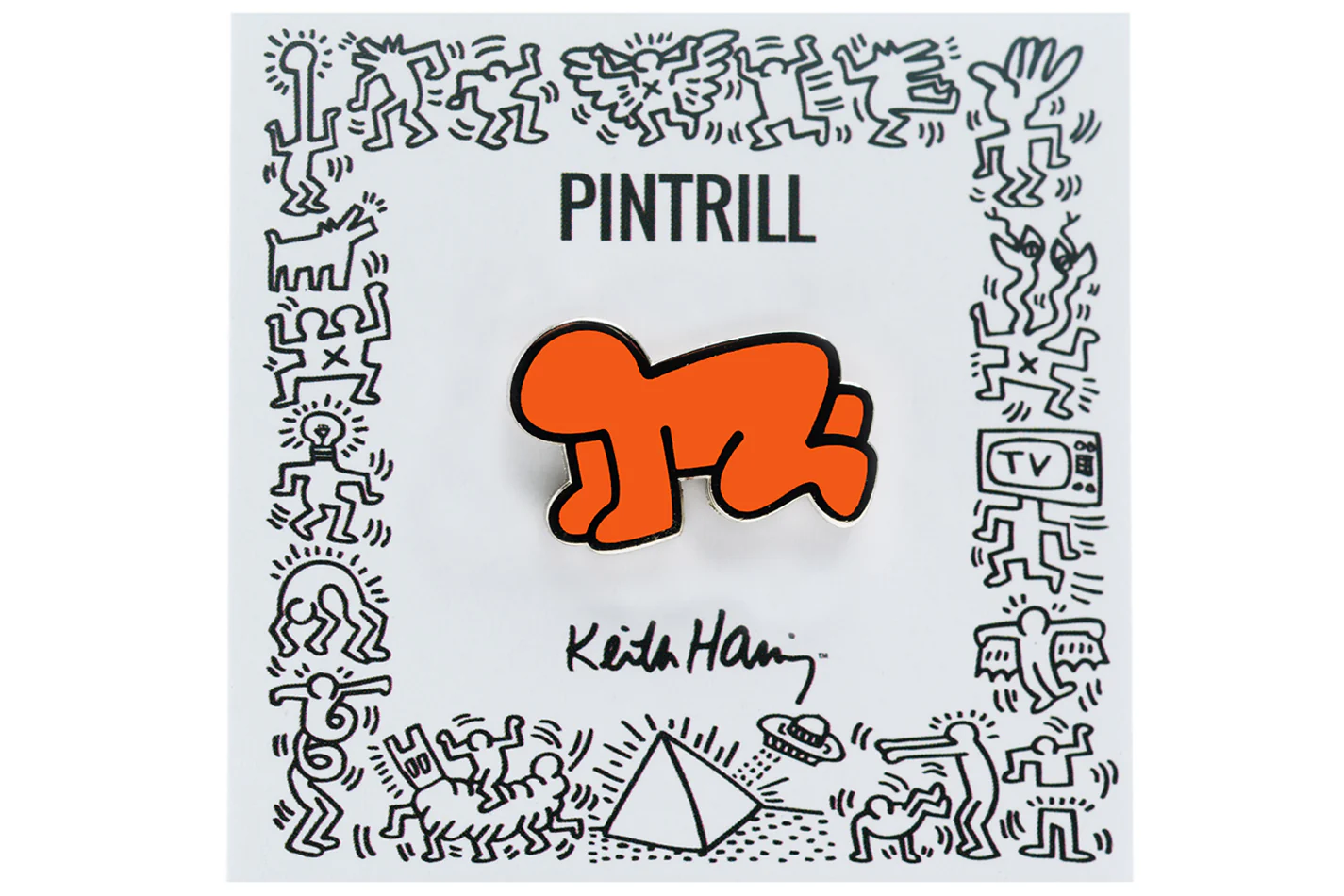 KEITH HARING RADIANT BABY PIN - ORANGE - Image 4