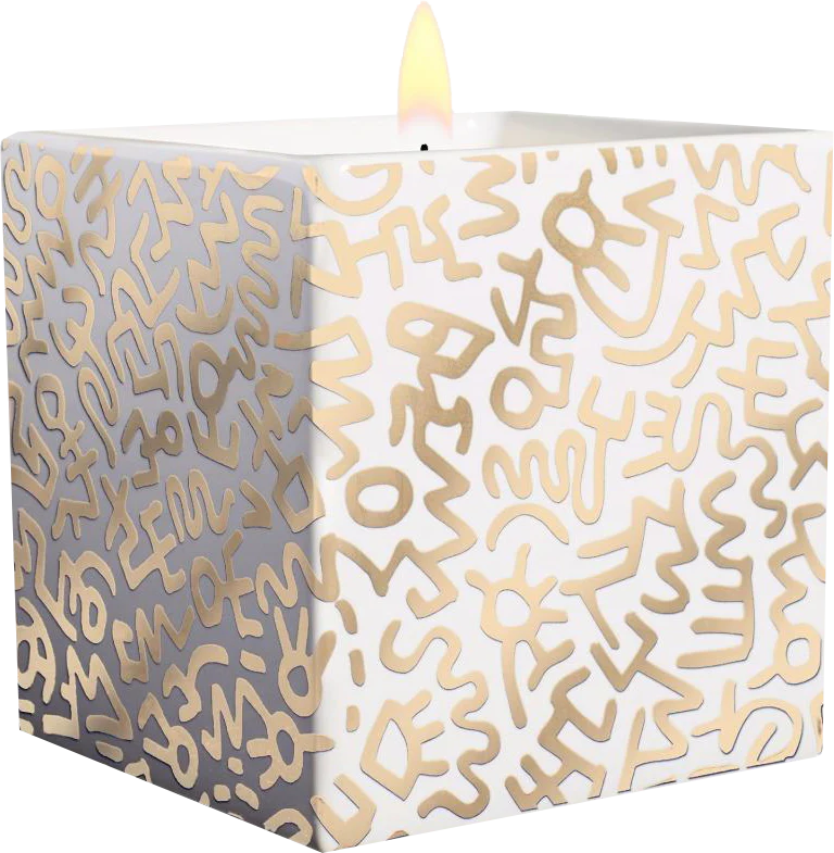 Keith Haring Square Gold Pattern Candle - Image 3