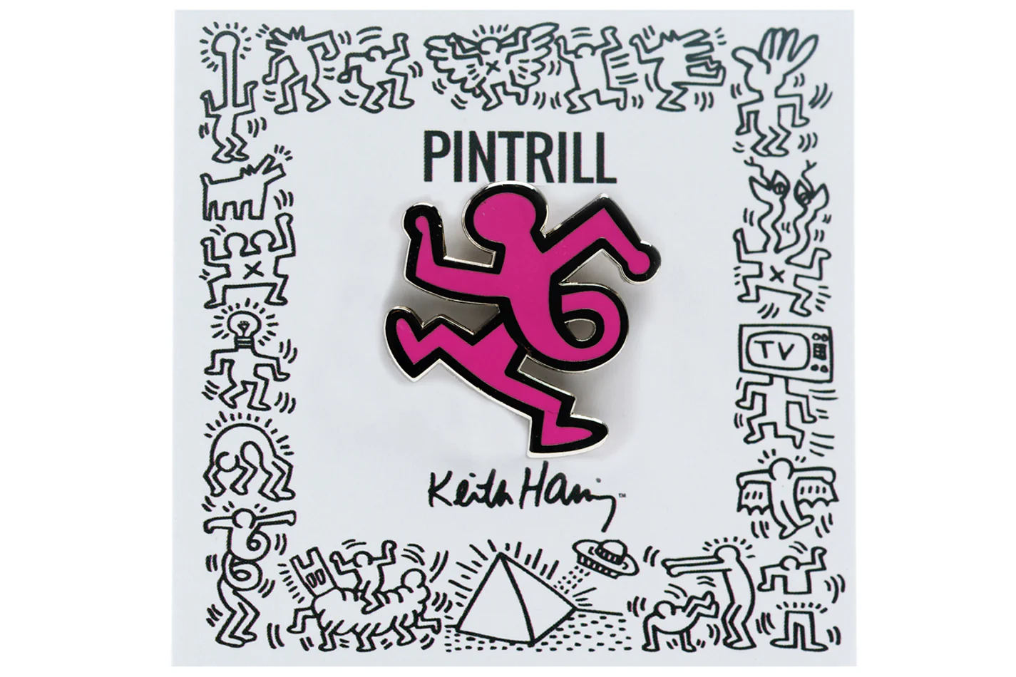 KEITH HARING TWIST MAN PIN - PINK - Image 3