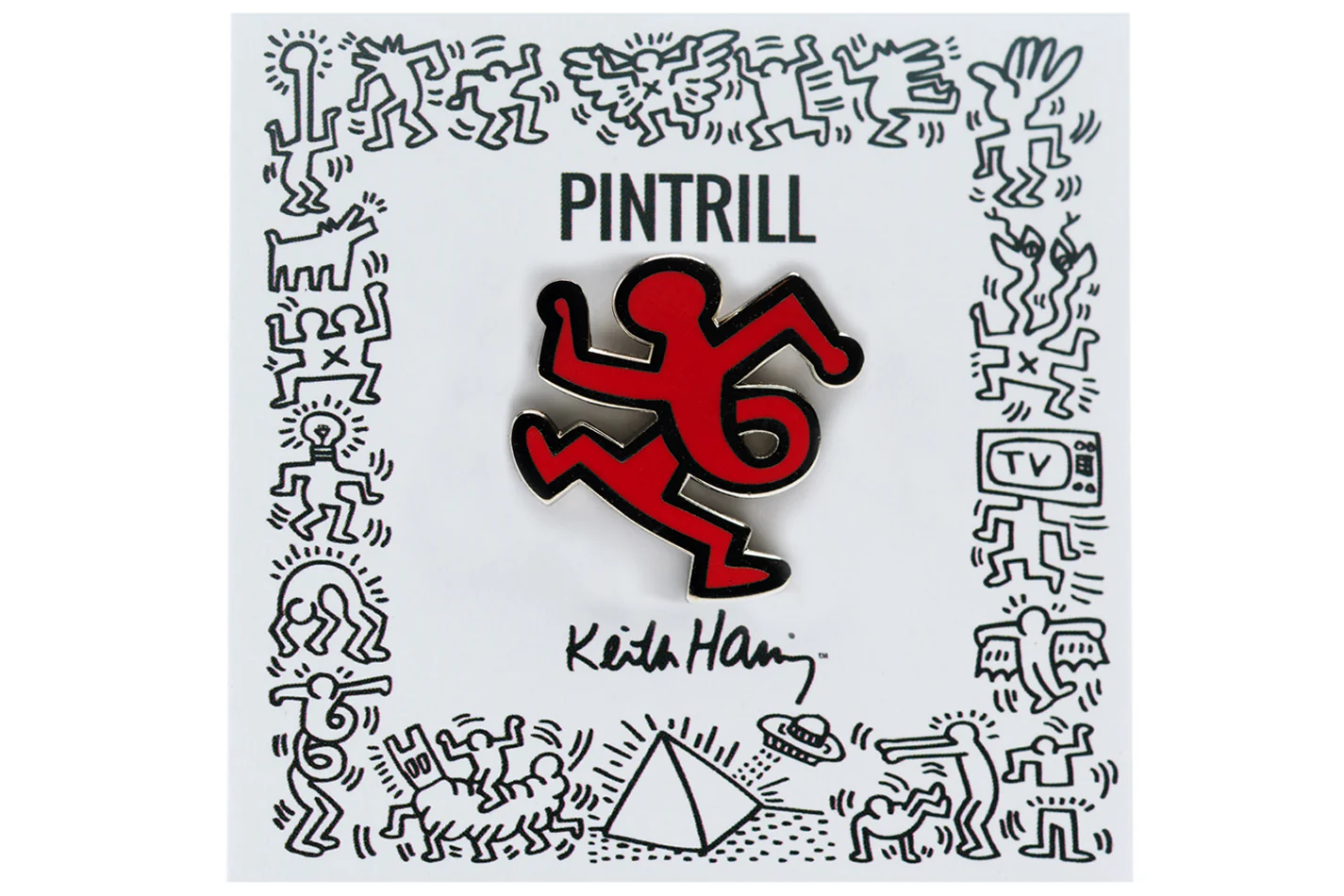 KEITH HARING TWIST MAN PIN - RED - Image 2