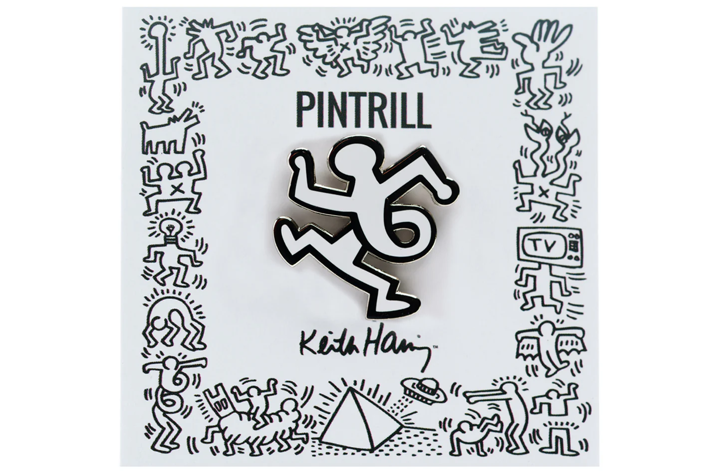 KEITH HARING TWIST MAN PIN - WHITE - Image 3