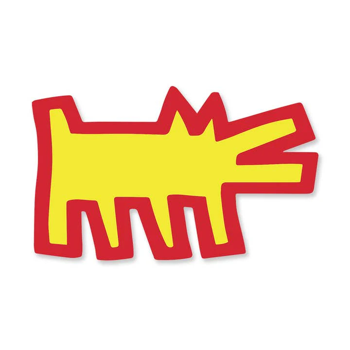 keith Haring Yellow / Red Barking Dog Patch