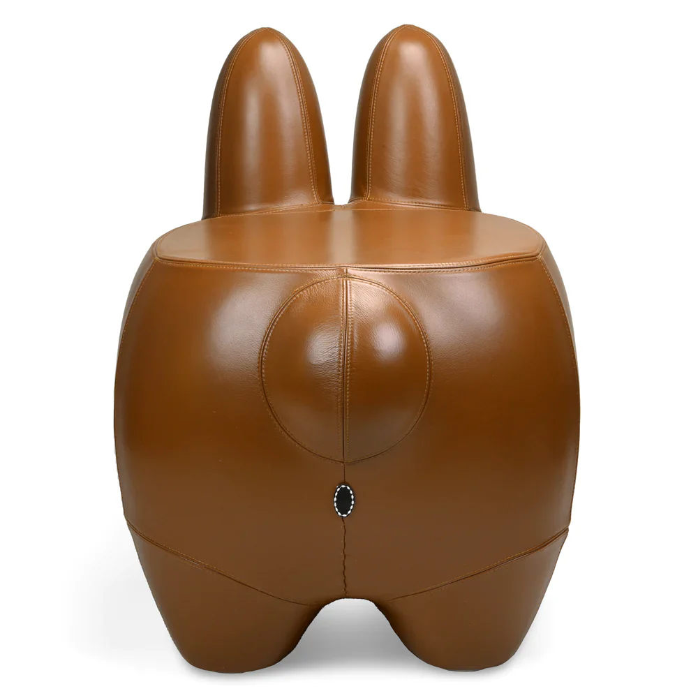 KIDROBOT ART GIANT LEATHER SMORKIN' LABBIT STOOL BY FRANK KOZIK - BROWN EDITION - Image 4