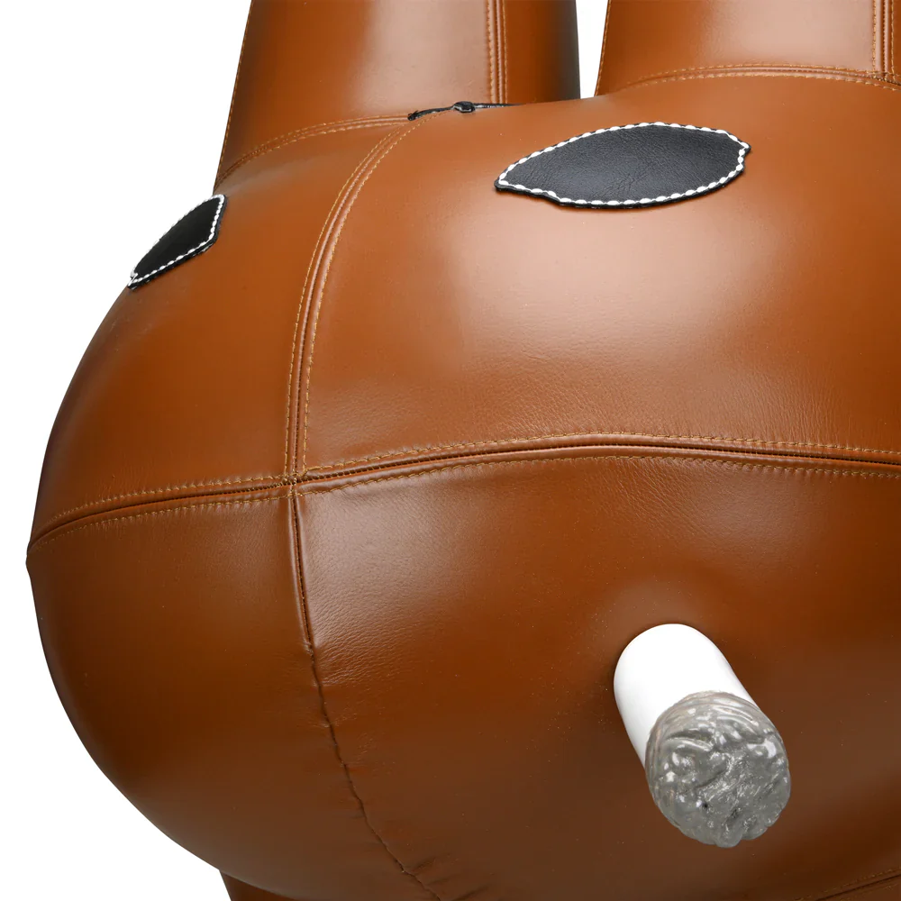 KIDROBOT ART GIANT LEATHER SMORKIN' LABBIT STOOL BY FRANK KOZIK - BROWN EDITION - Image 8