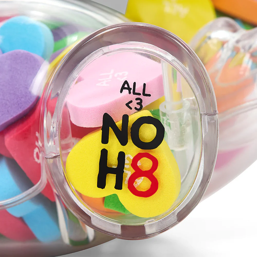 KIDROBOT X NOH8 "ALL <3 NOH8" 8” RAINBOW CLEAR SHELL DUNNY FILLED WITH HEARTS - Image 11