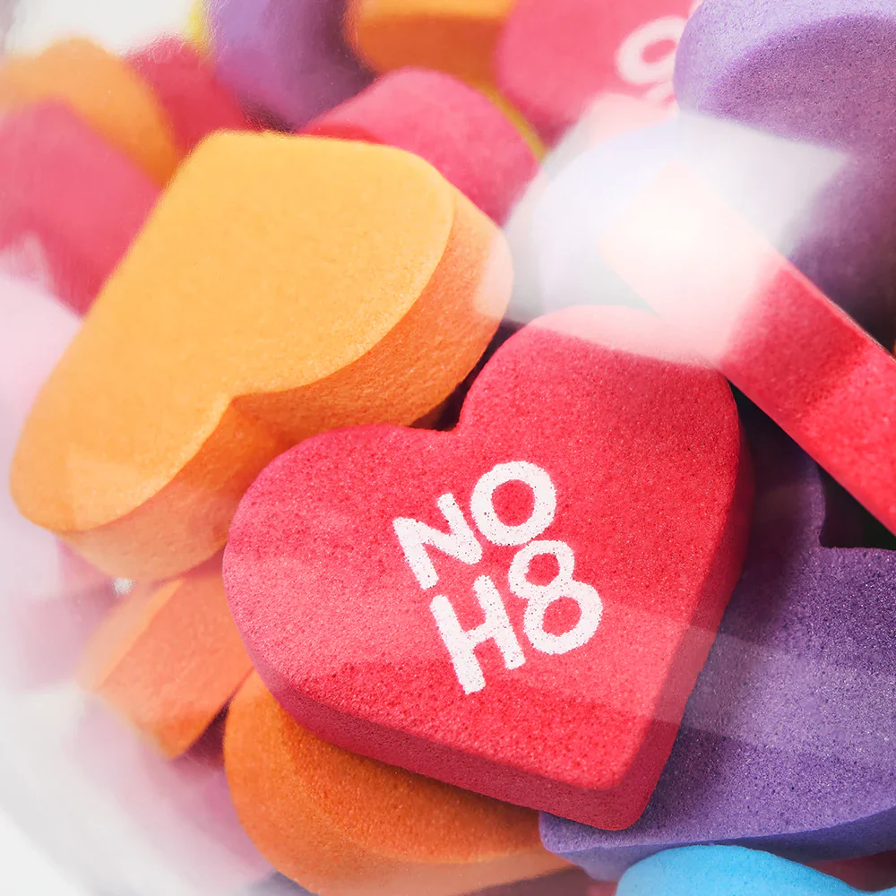 KIDROBOT X NOH8 "ALL <3 NOH8" 8” RAINBOW CLEAR SHELL DUNNY FILLED WITH HEARTS - Image 12