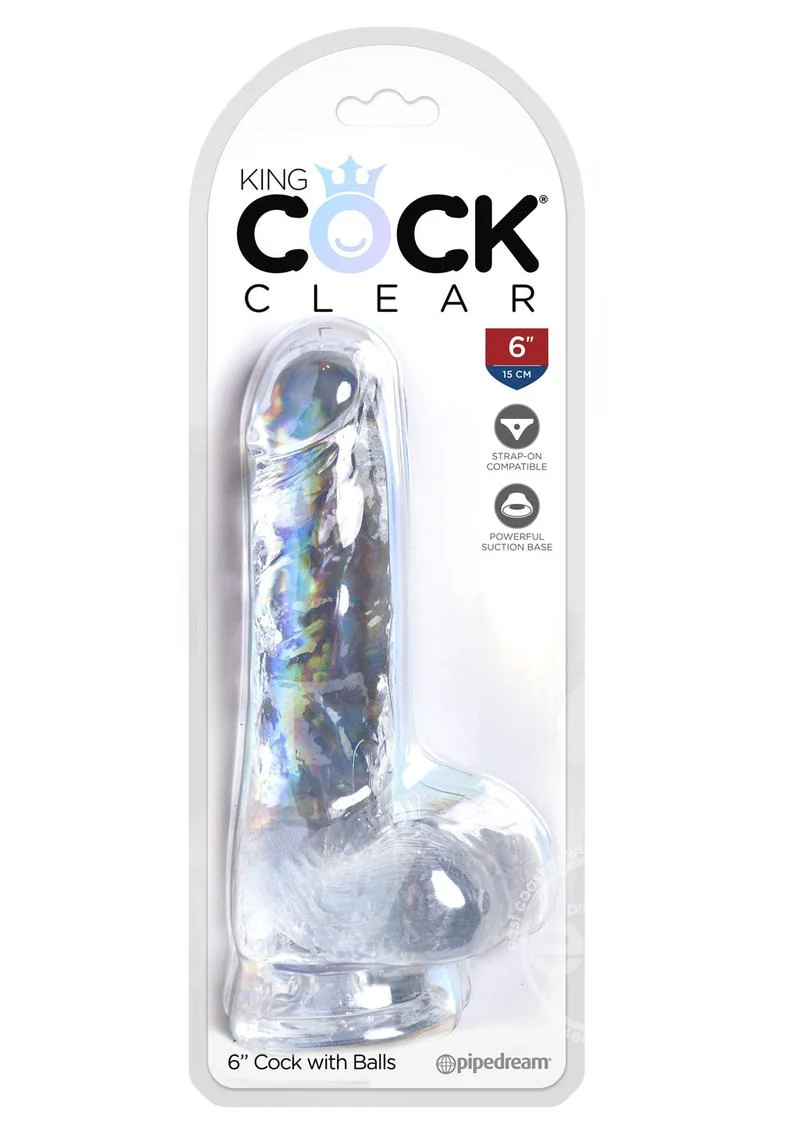 King Cock Clear 6 inch With Balls Dildo - Image 3