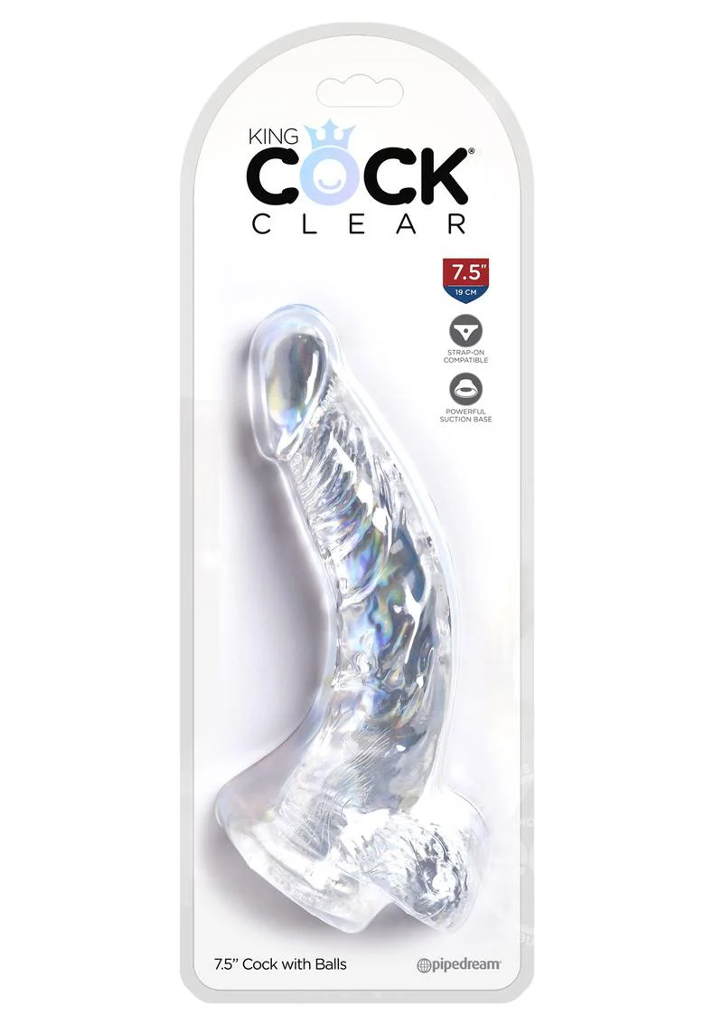 King Cock Clear 7.5 inch With Balls Dildo - Image 2