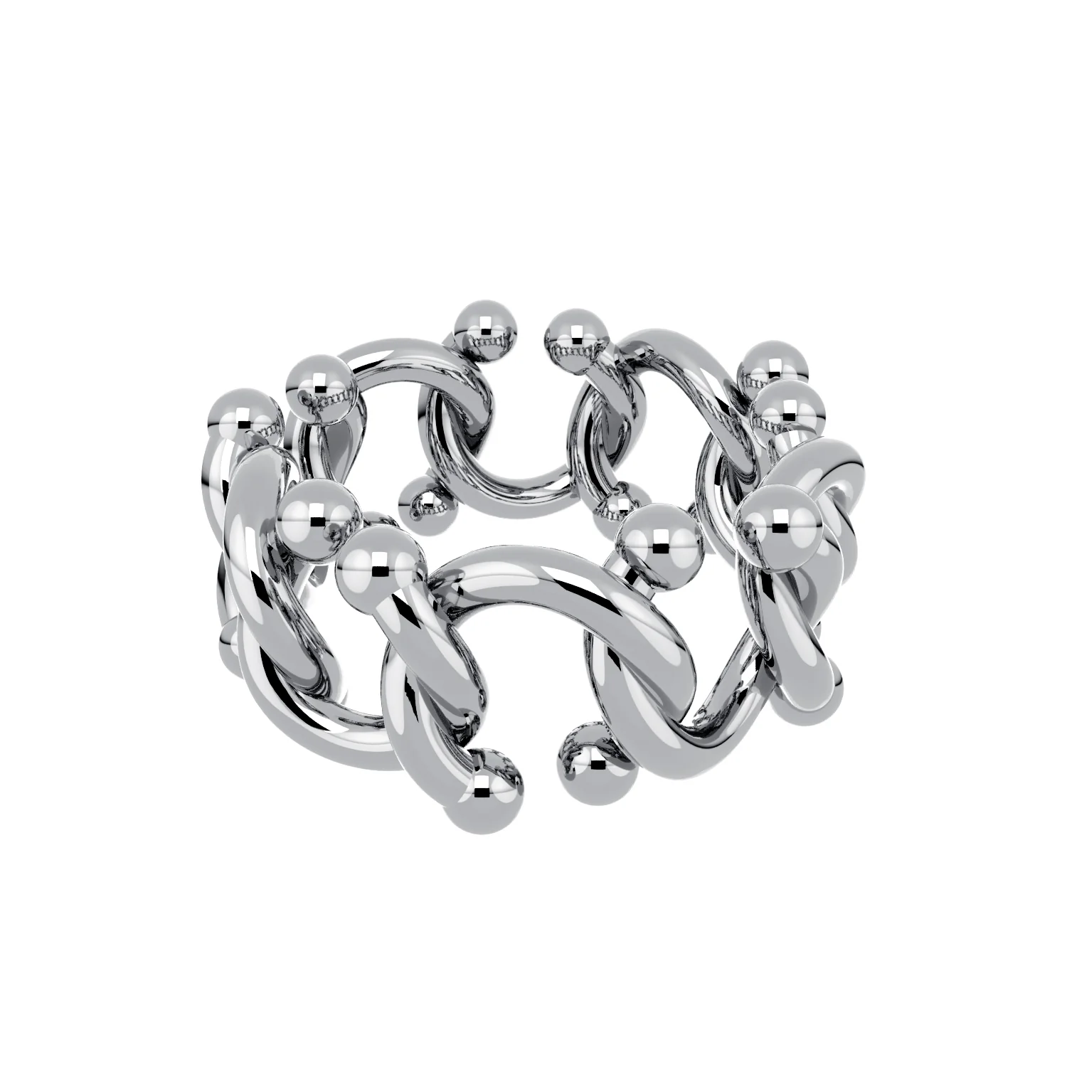 KISKA LAB CURB ALBERT PLATINUM RING - Image 3