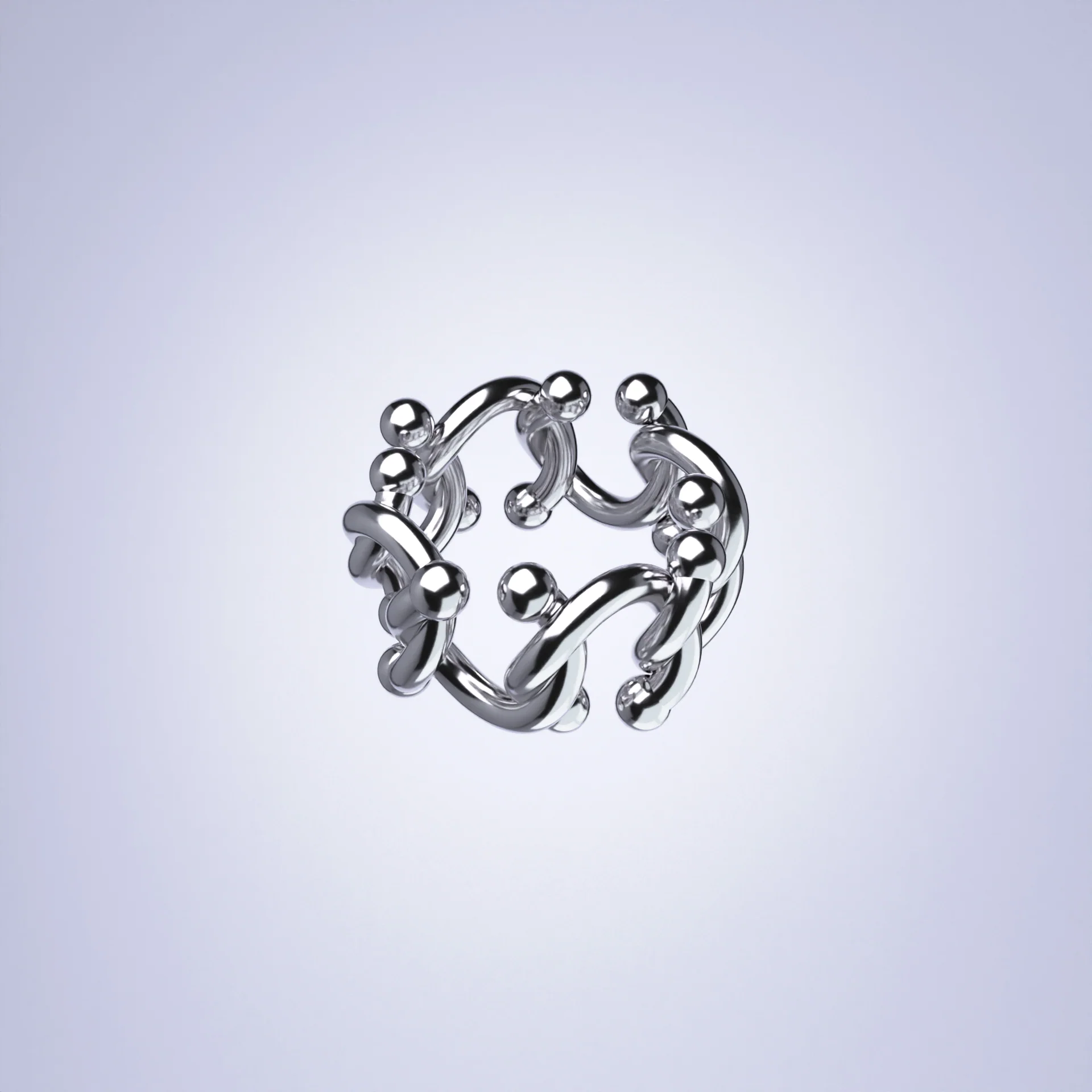 KISKA LAB CURB ALBERT PLATINUM RING - Image 4