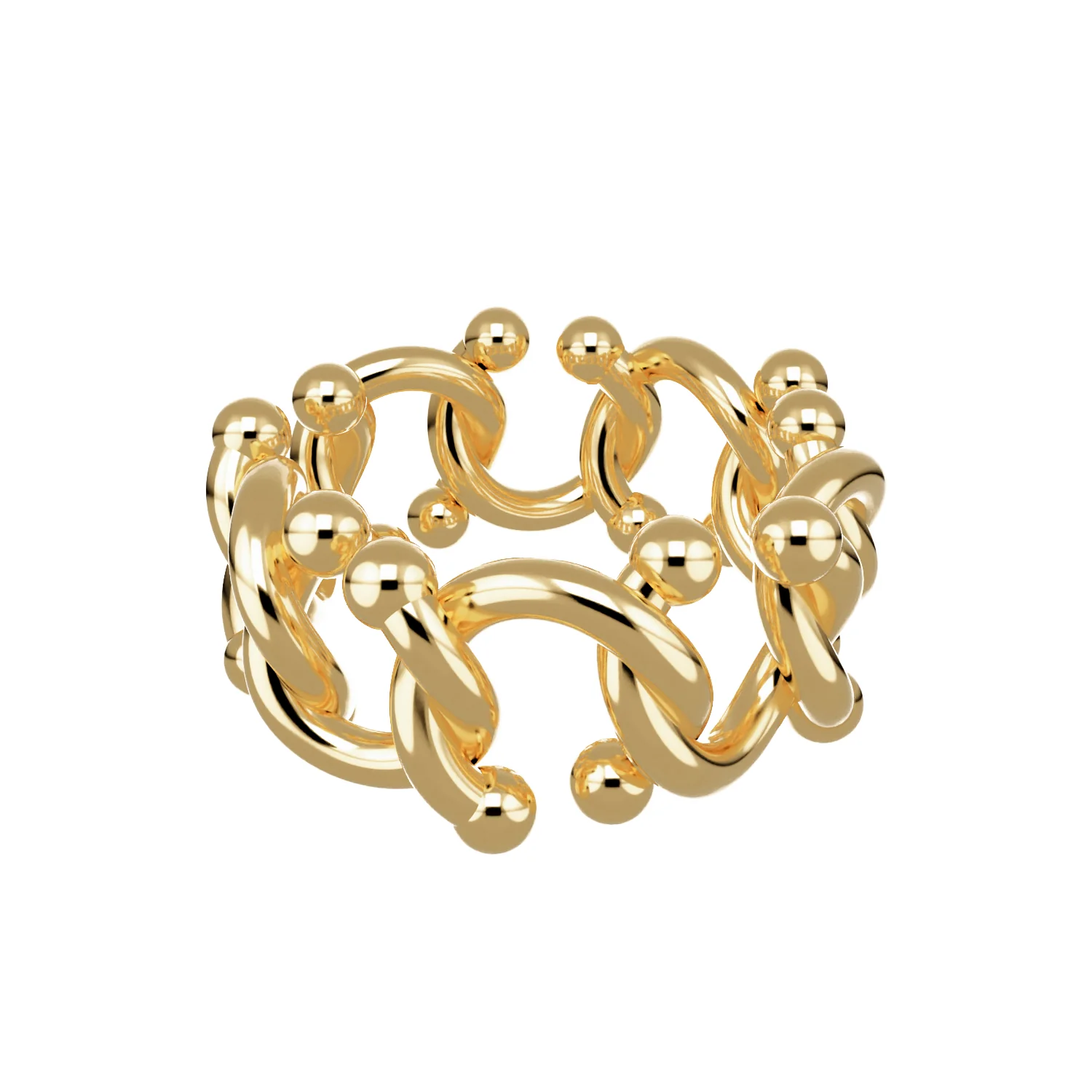 KISKA LAB CURB ALBERT GOLD RING - Image 2