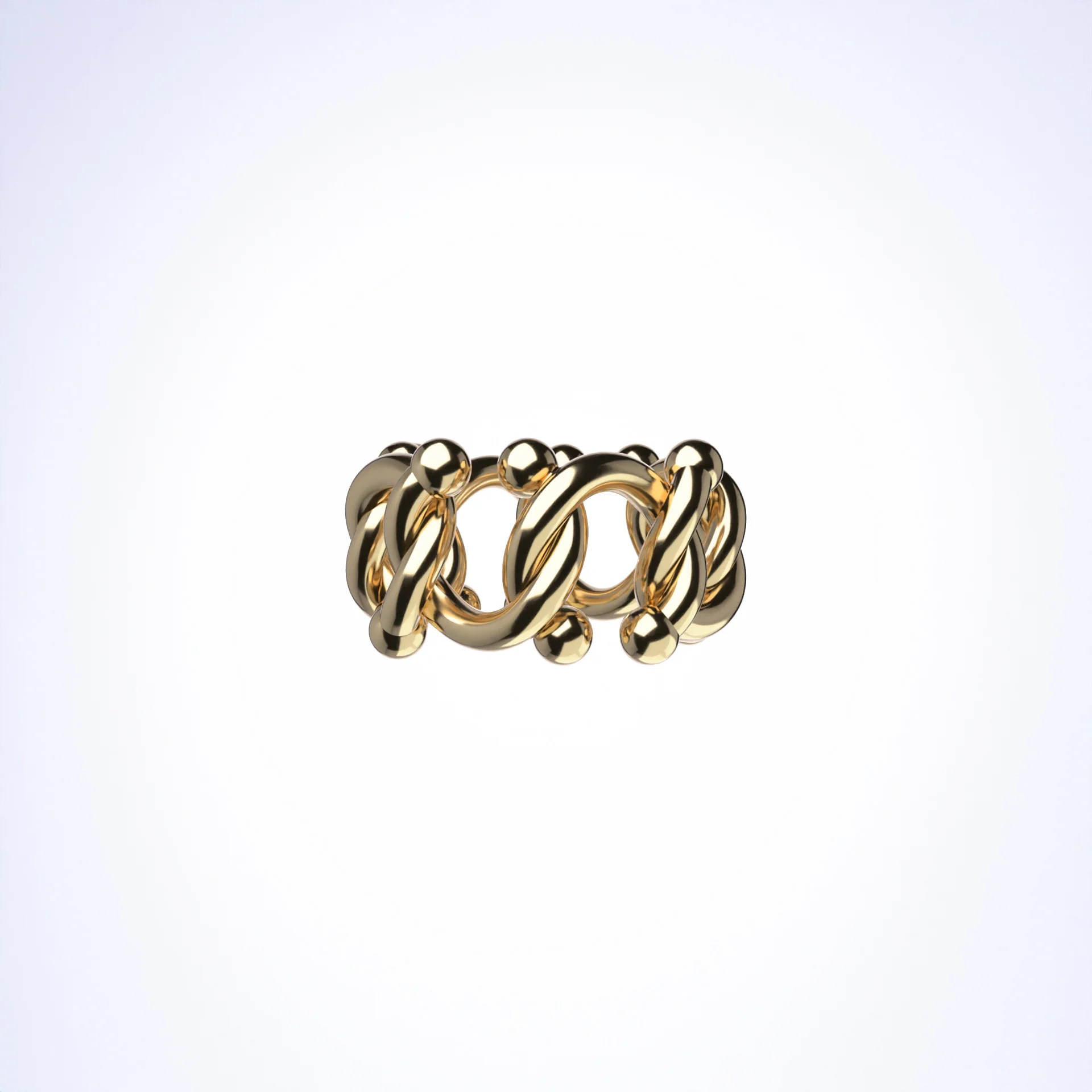 KISKA LAB CURB ALBERT GOLD RING - Image 4