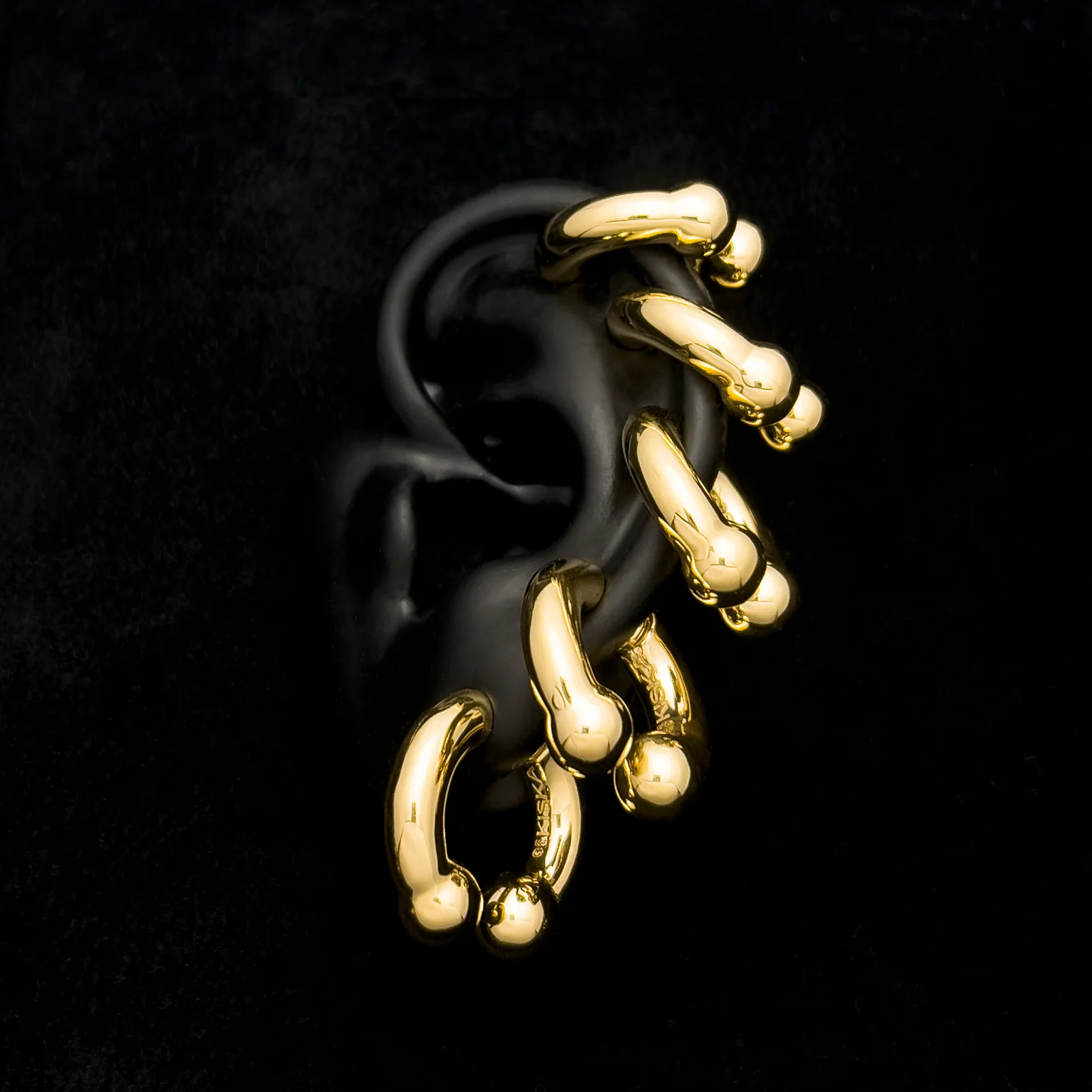 KISKA LAB MINI ALBERT GOLD EARRING - Image 3