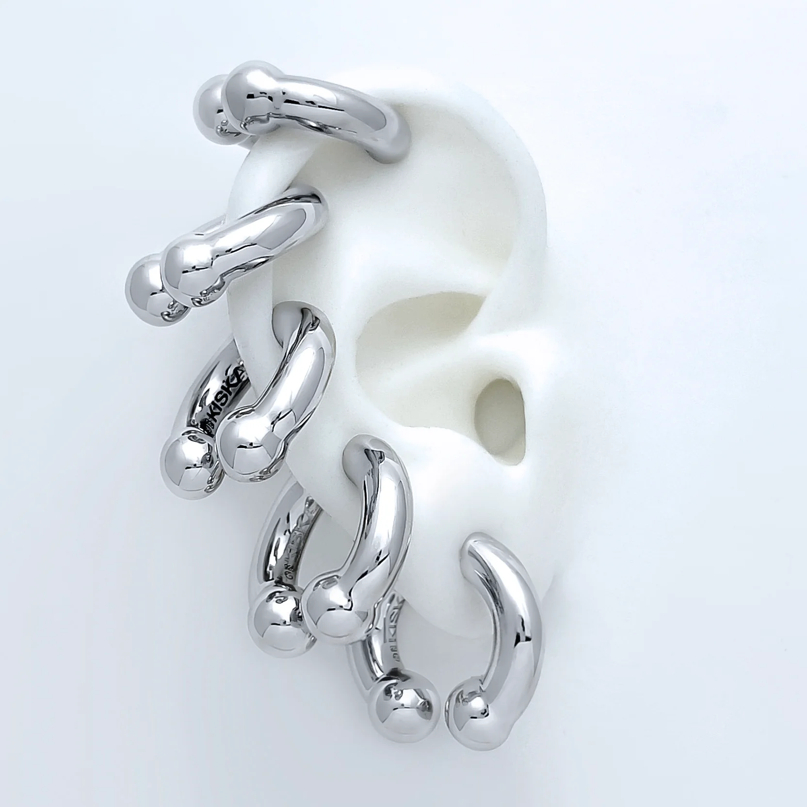 KISKA LAB MINI ALBERT PLATINUM EARRING - Image 3