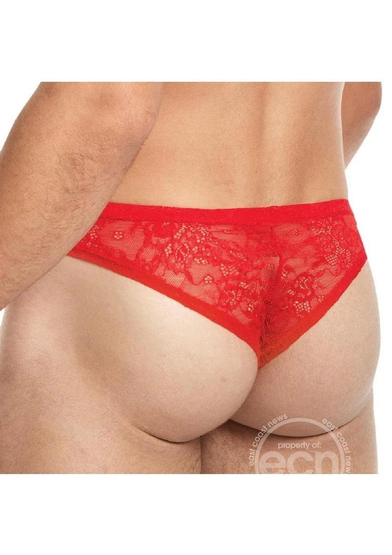 Lace King Lace Bikini Red - Image 3