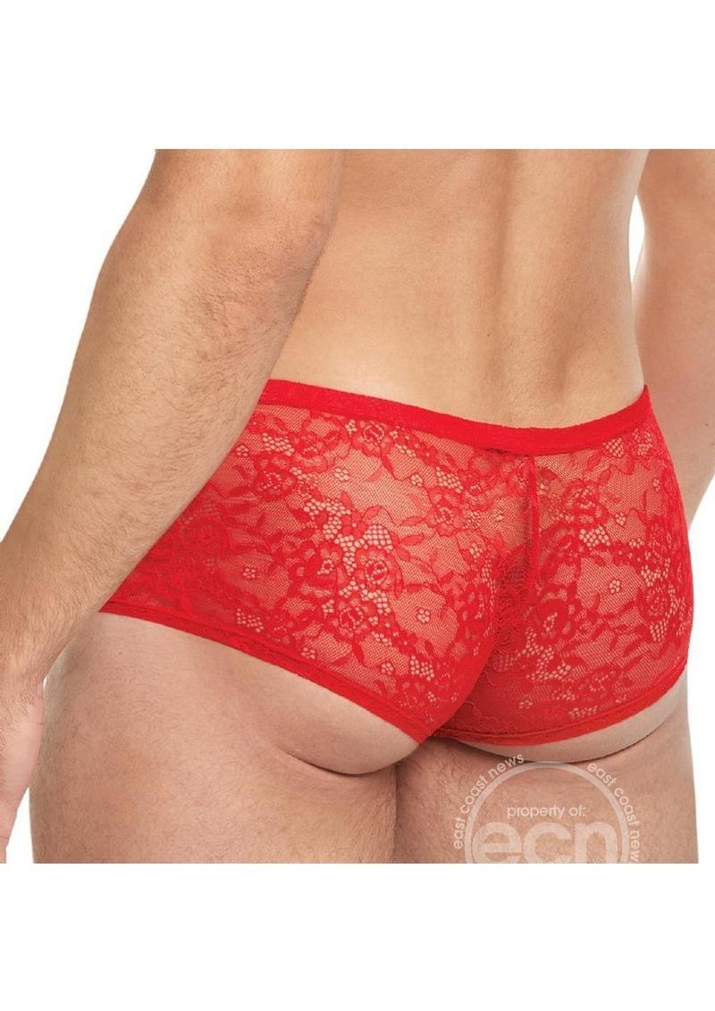 Lace King Lace Trunks Red - Image 3