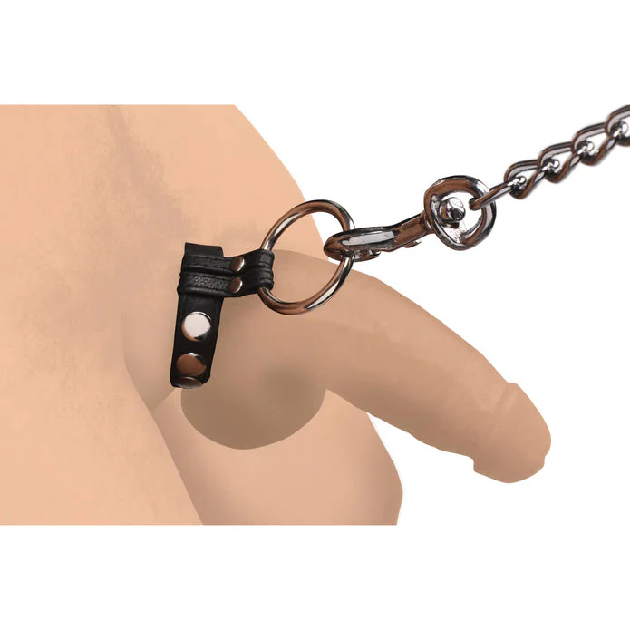 LEATHER AND STEEL COCK AND BALL RING BLACK BY STRICT LEATHER - Image 4