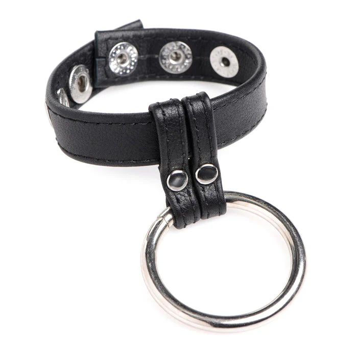 LEATHER AND STEEL COCK AND BALL RING BLACK BY STRICT LEATHER - Image 5