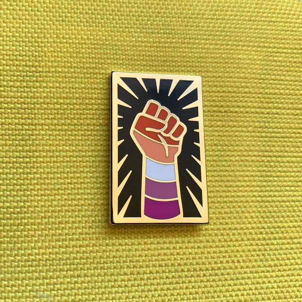 Lesbian Resist Fist Pin by Gaypin' - Image 2