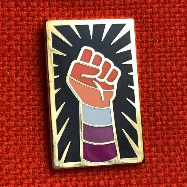Lesbian Resist Fist Pin by Gaypin' - Image 3