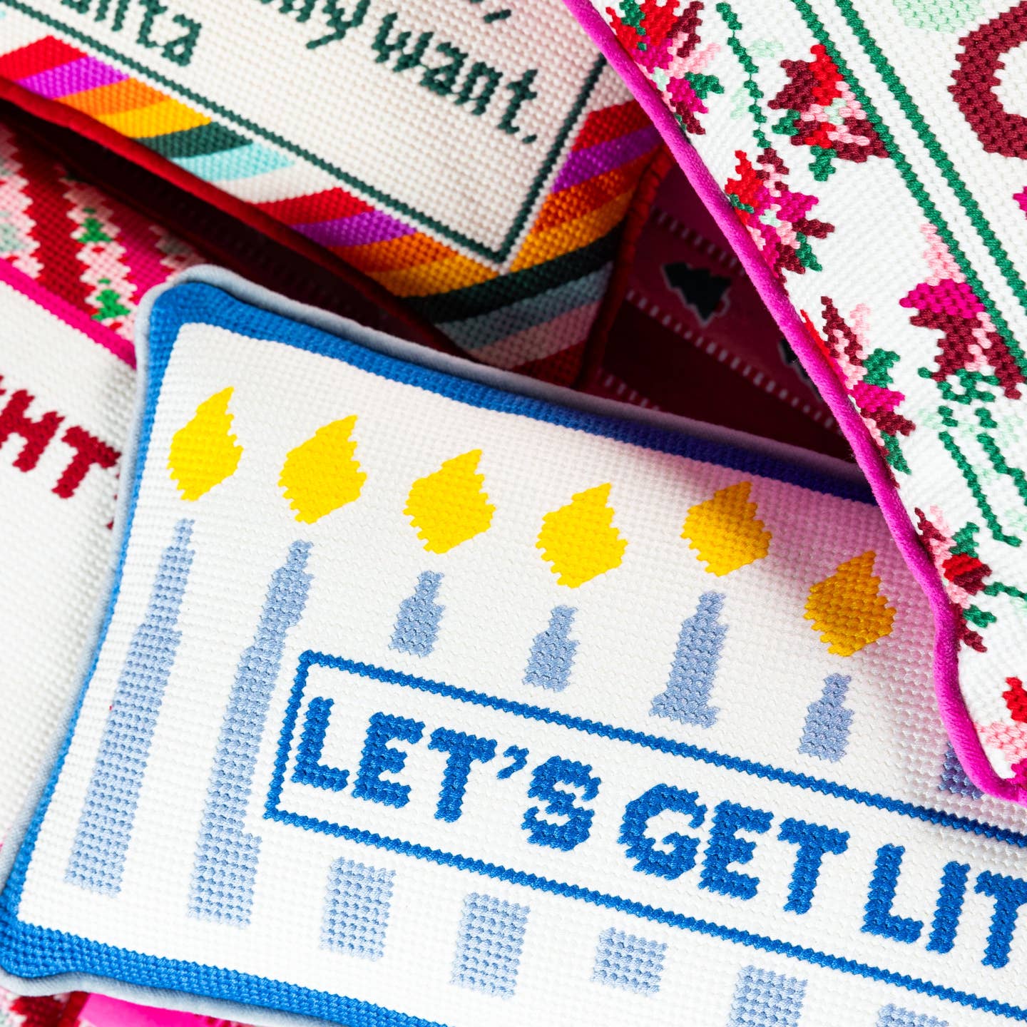 Let's Get Lit Needlepoint Pillow - Image 4