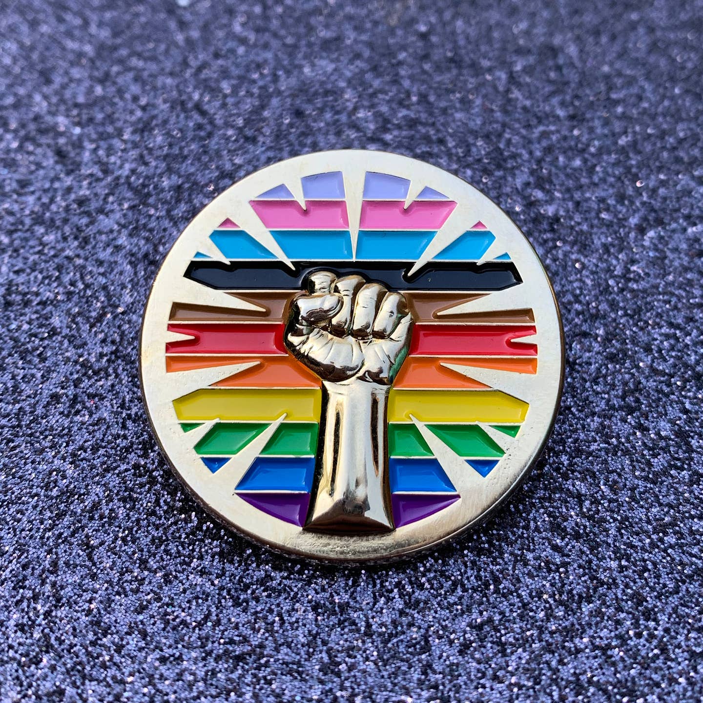 Lgbtqia+ Pride Resist Fist Pin by Gaypin' - Image 5