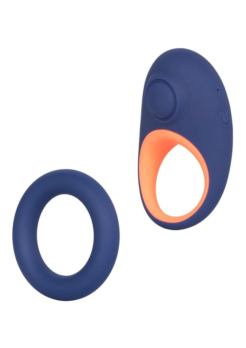 Link Up Verge Vibrating Cock Ring - Black/Orange - Image 4