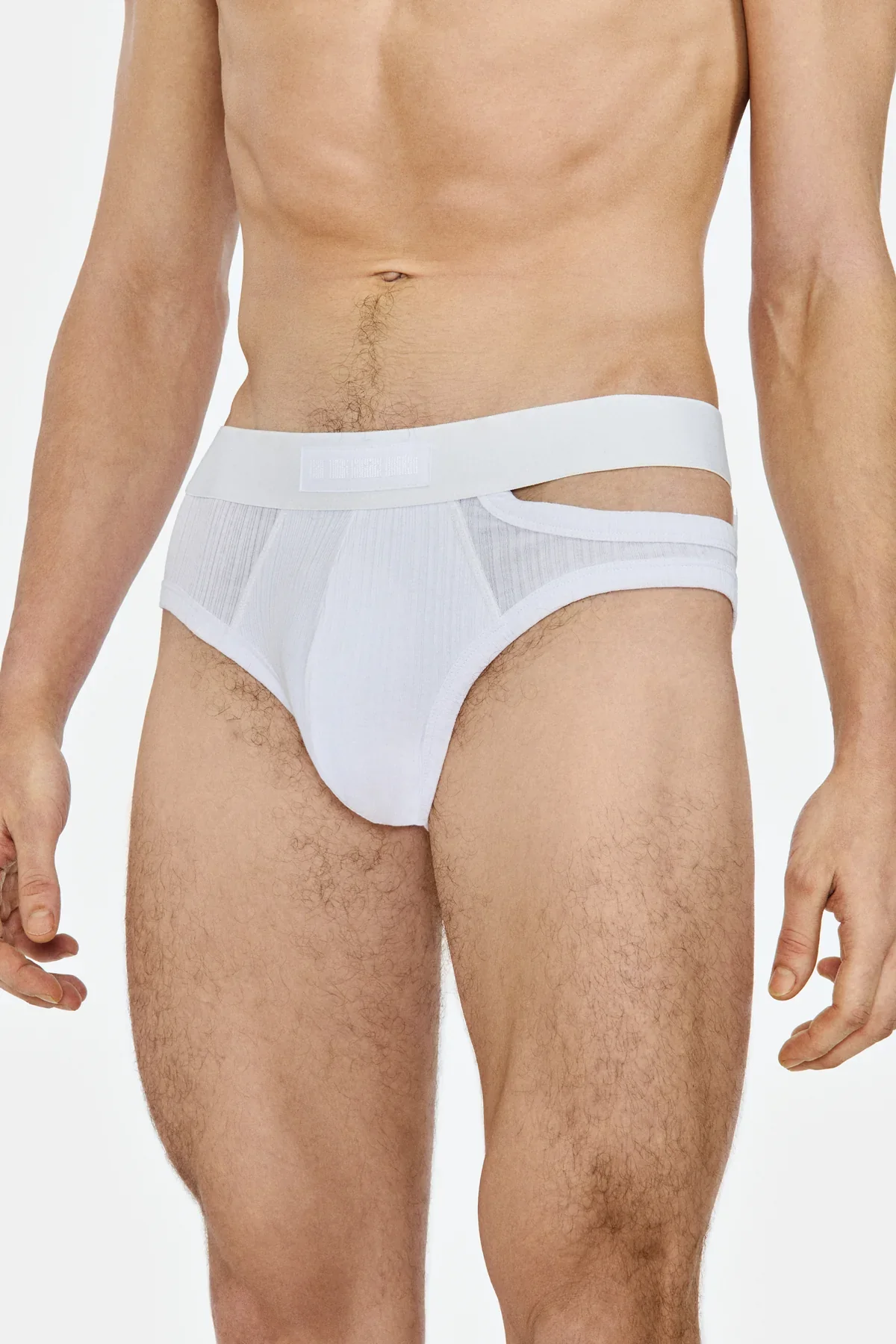 Louis Gabriel Nouchi BRIEF WITH ASYMMETRICAL OPENING IN COTTON WHITE - Image 14